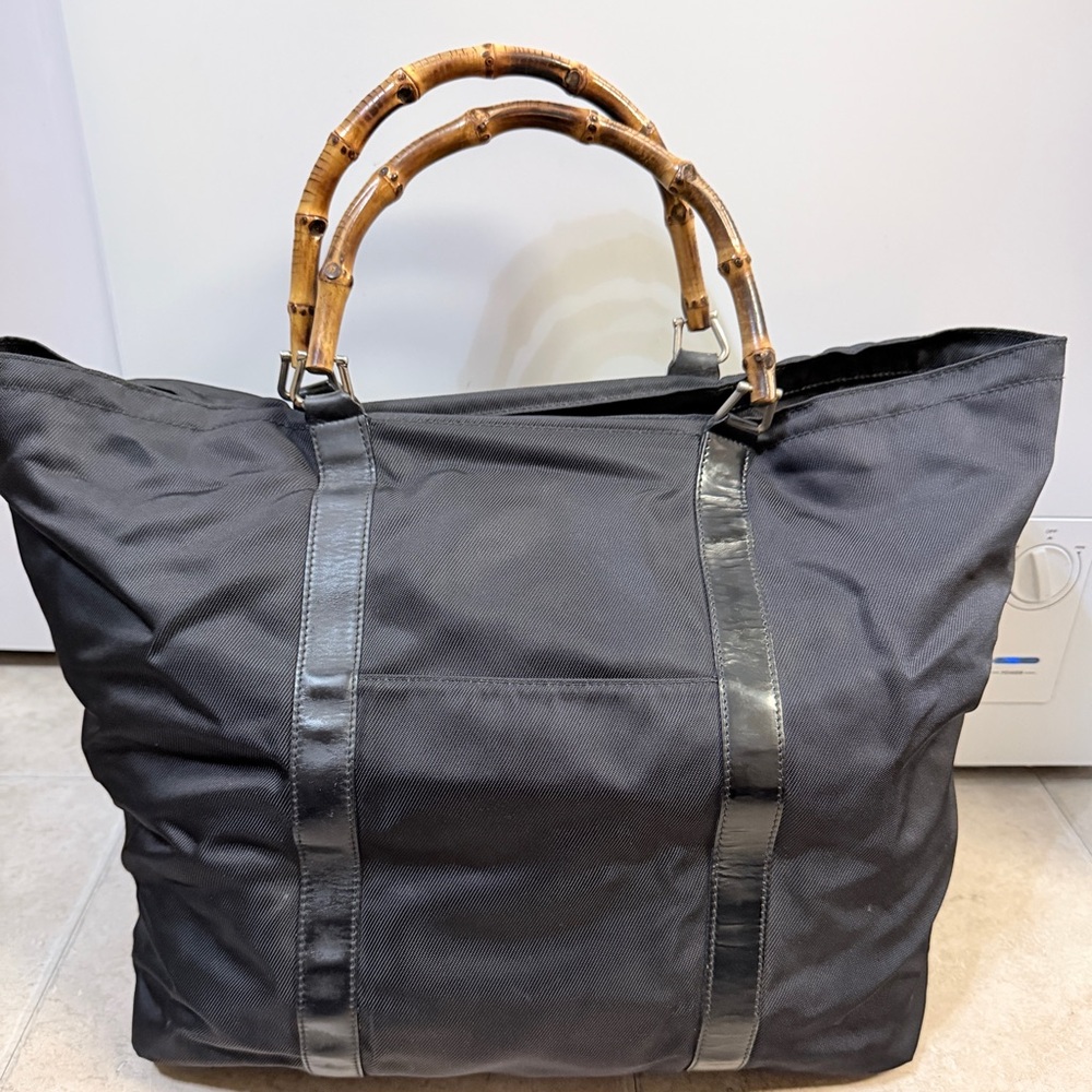 Black Gucci travel nylon tote-vintage y2k